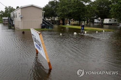 폭우로 불어난 물에 잠긴 루이지애나주. /연합뉴스