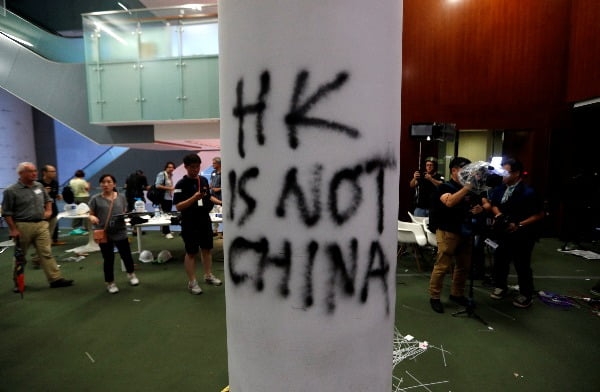 '범죄인 인도법안'(송환법안) 반대 시위가 열리고 있는 홍콩 사진=뉴시스