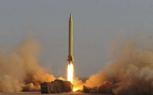 사진은 이란의 중거리 탄도미사일 '샤하브-3'의 발사 모습.