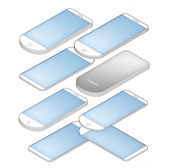 삼성디스플레이가 지난달 11일 특허청으로부터 특허받은 트리플 화면 디자인(사진=특허청,렛츠고디지털)