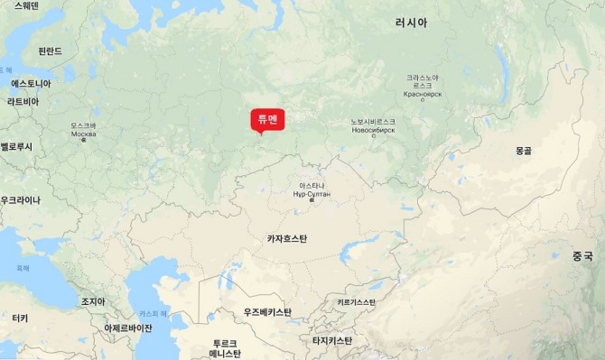 정림건축과 HSnK가 기본설계를 맡은 '튜멘 엑스포전시장'이 조성될 예정인러시아 우랄연방관구의 튜멘 위치도. 자료=위키백과