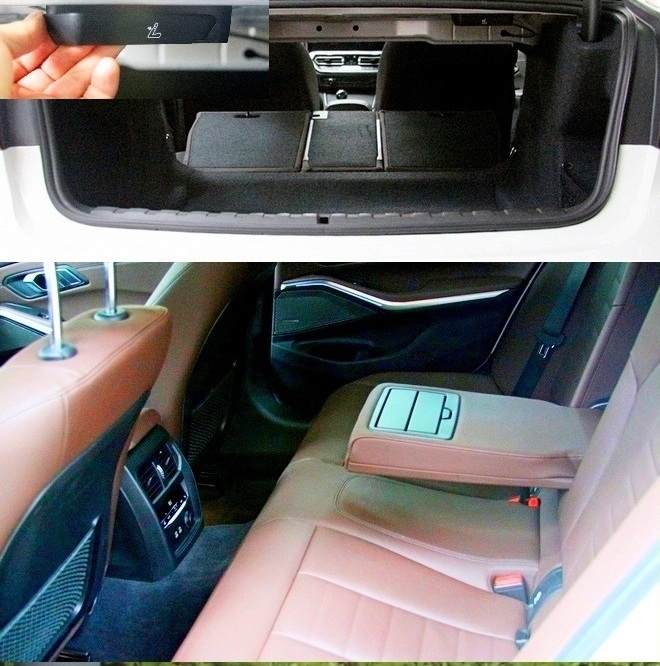 신형 320d의 2열은 4대 2대 4로 접을 수 있으며, 2부분을 팔걸이로 이용 가능하다. 사진=정수남 기자