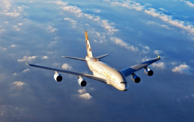에티하드항공 A380 항공기. 사진=에티하드항공