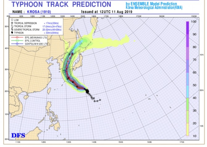 [속보] 일본 태풍 크로사 한반도 강타, 기상청  태풍주의보…,  오늘 밤 내일 날씨 비상   