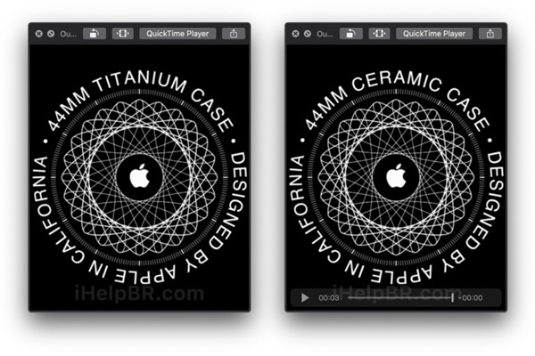 애플이 다음달 세라믹을 사용한 애플워치를 내놓을 것으로 알려졌다. 사진은 워치OS6에서 발견된 44mm 티타늄케이스(왼쪽)와 세라믹 케이스 이미지(사진=i헬프BR)
