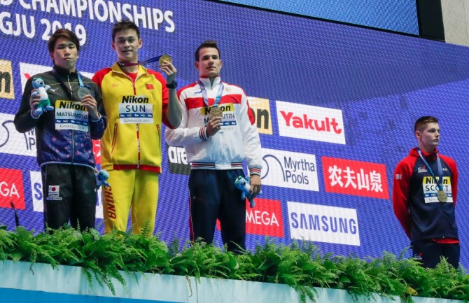 국제스포츠중재재판소(CAS)는 20일(현지시간) '세계반도핑기구'(WADA)가 중국 수영선수 쑨양에 제소한 사안에 대해 쑨양의 요청에 따라 공개로 심리를 진행한다고 밝혔다./뉴시스 