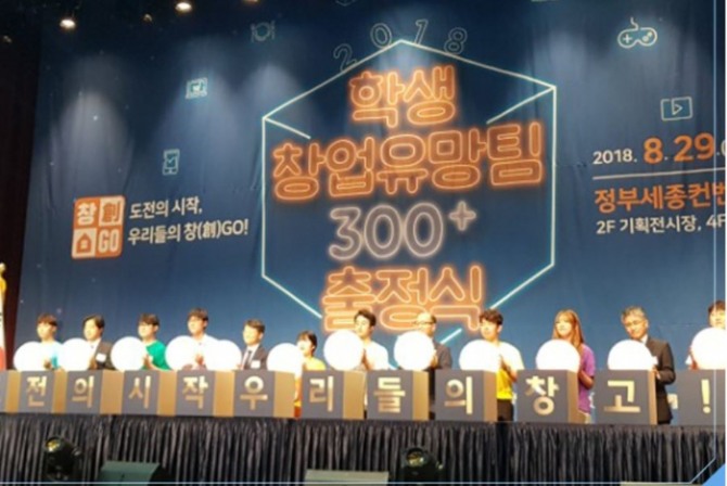 지난 2018년 '학생 창업유망팀 300' 출정식 장면.사진=경남대학교