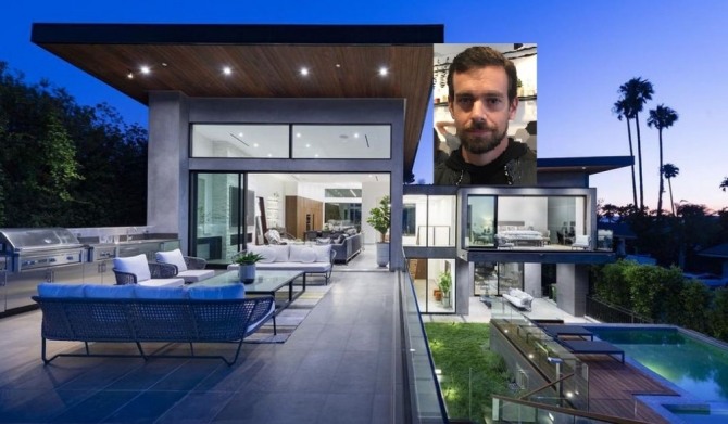 잭 도시 트위터 CEO는 최근 할리우드에 있는 2층 초현대식  콘크리트 저택을 약 450만 달러(약 53억 원)에 매각했다.