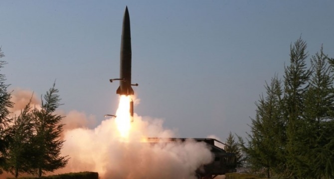 북한판 이스칸데르 미사일 KN-23 발사장면.사진=조선중앙통신