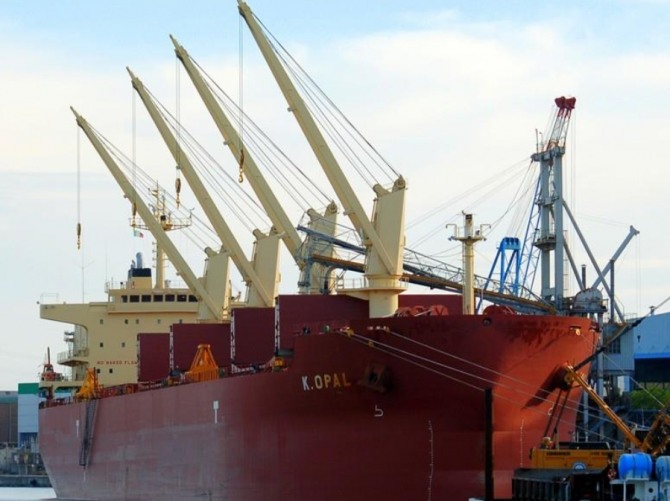 SK해운의 '케이오팔(K-Opal)' 선박이 정박해 있다. 사진=마린트래픽닷컴