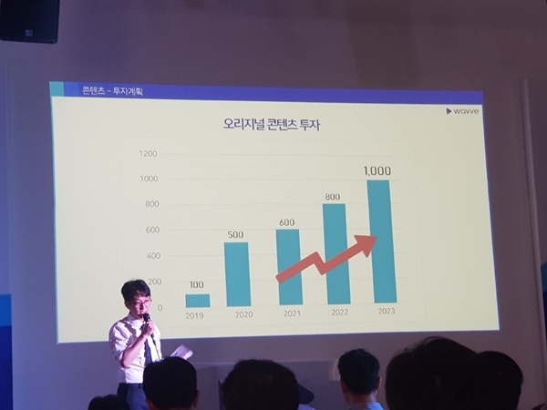 16일 열린 웨이브 기자간담회에서 이태현 콘텐츠웨이브 대표가 웨이브 서비스 계획과 비전을 설명하고 있다. 사진=박수현 기자.