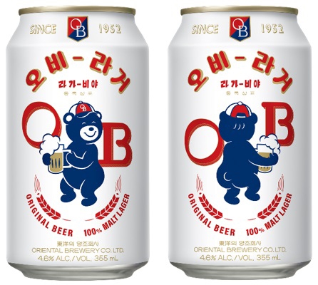 오비맥주가 뉴트로 트렌드를 반영해 이전 맥주 브랜드인 'OB'를 현대적 감각으로 재해석한 'OB라거'를 한정판으로 선보인다. 사진=오비맥주