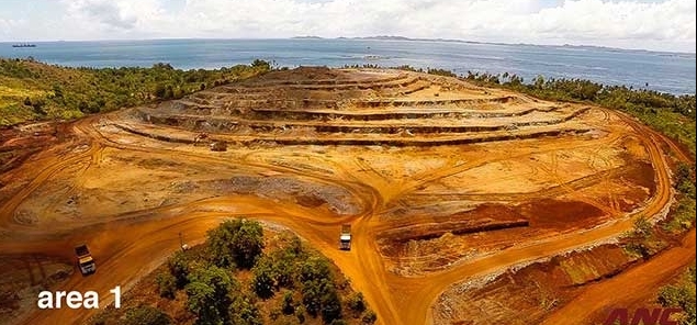 필리핀 남부 타위타위 지역 툼바간 섬의 니켈 광산 전경.사진=ANC