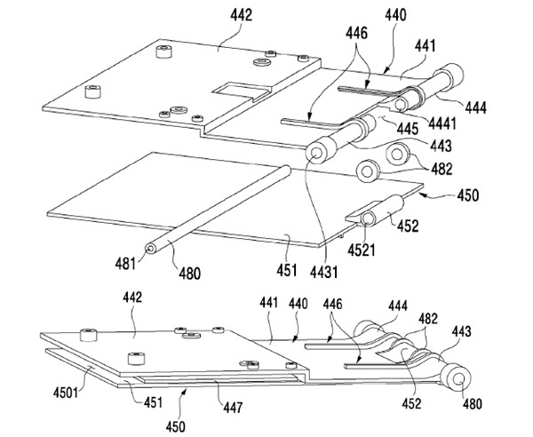 삼성전자가 지난 2월 특허출원한 슬라이더폰의 안쪽 얼개. 사진=WIPO