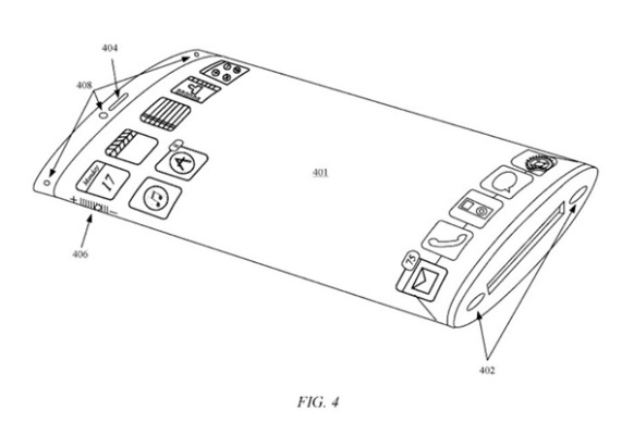 애플이 미특허청에 특허를 낸 차세대 스마트폰 특허 도면.사진=미특허청