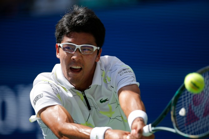 한국 테니스 간판 정현이 남자프로테니스(ATP) 투어 라쿠텐 저팬에서 8강에 올랐다. 사진=뉴시스 