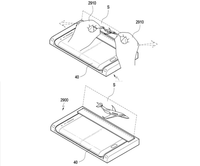 삼성전자가 특허출원한 스마트폰과 함께 사용되는 홀로그램 도킹 스테이션.사진=미특허청 