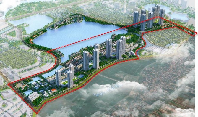 베트남 하노이시 북부 동안(Đông Anh) 지역의 272헥타르 면적에서 진행하는 스마트시티 개발 프로젝트 제1기 완성 이미지도. 사진=스미토모상사