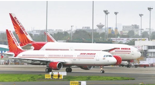 인도 국영항공사 에어 인디아의 항공기들.