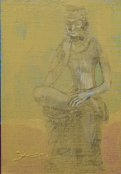 김지언의 '반가사유상', 25.8x17.9, Acrylic on canvas