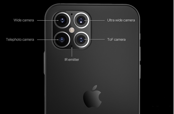 애플이 내년에 내놓을 아이폰12 뒷면에는 최초로 쿼드(4)카메라가 배치될 것으로 보인다. 사진=폰아레나