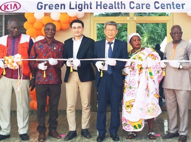 기아차는 사회공헌 사업 ‘그린 라이트 프로젝트’의 열한번째 거점 센터를 아프리카 가나에 마련했다. 사진=기아차