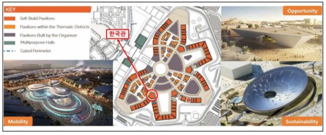 내년 10월부터 이듬해인 2021년 4월까지 6개월간 열리는 '엑스포 2020 두바이' 행사장에 들어설 '한국관' 홍보부스의 예상도. 사진=코트라