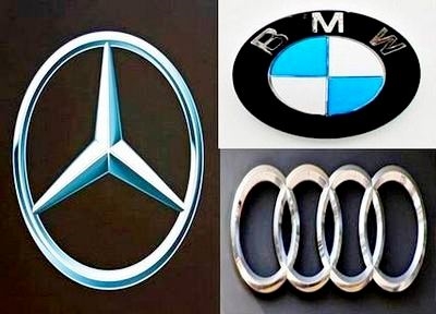 세계 자동차시장이 침체된 가운데 독일 고급차 브랜드인 벤츠와 BMW, 아우디의 올해 누적 판매가 엇갈렸다. (왼쪽부터 시계 방향)벤츠, BMW, 아우디 엠블럼. 사진=글로벌 이코노믹 정수남 기자