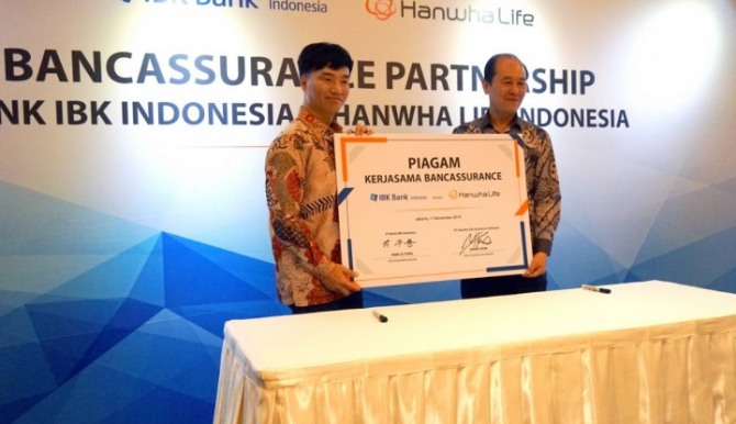 한화생명 인도네시아 법인이 IBK기업은행 인도네시아 법인과의 협력을 통해 방카슈랑스를 판매하기로 했다.