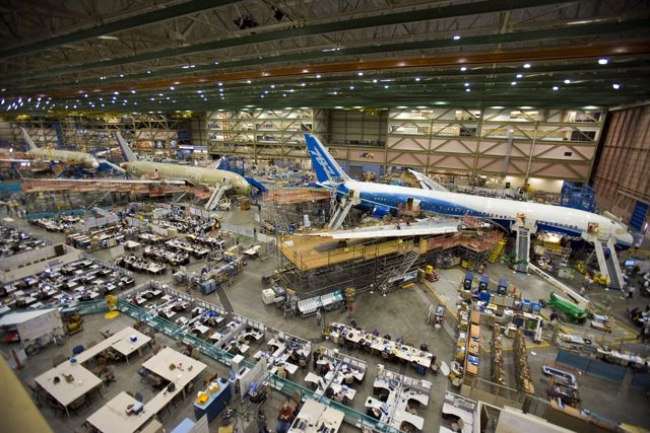 사진은 보잉 ‘787-드림라이너’ 생산라인.
