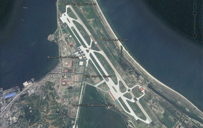 사진은 북한 동부 원산의 갈마공항의 위성사진.
