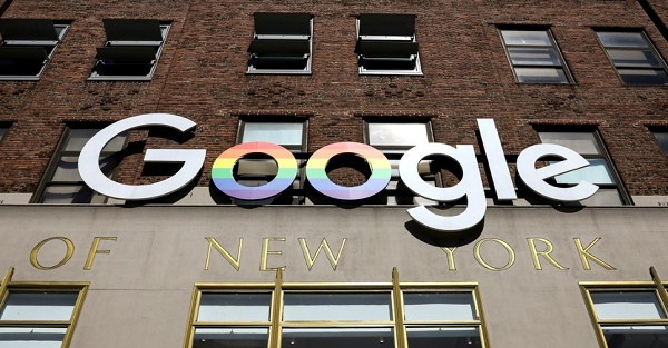 미국 뉴욕 구글 사무실에 붙어있는 구글로고. 사진=로이터