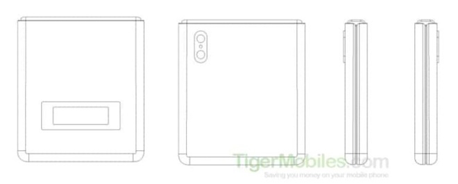 샤오미가 최근 중국국가 지식산권국(CNIPA)에서 특허를 받은 폴더블폰의 접힌 모습을 보여주는 도면. 사진=CNIPA
