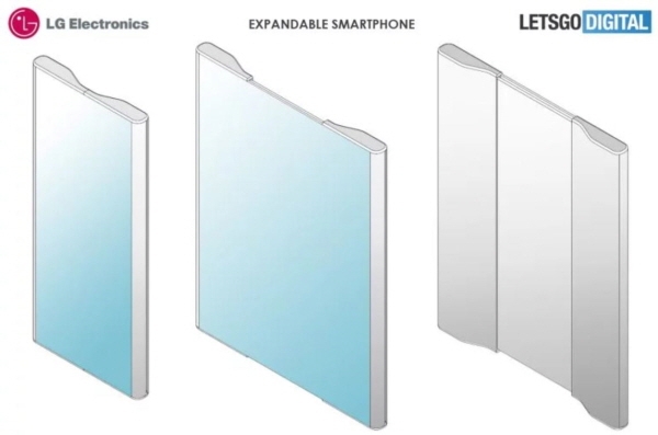 LG전자가 확장형 스크린을 적용한 스마트폰 '익스팬더블폰' 특허를 출원했다. 사진은 확장형 디스플레이의 스마트폰 특허 개념도. 사진=렛츠고디지털