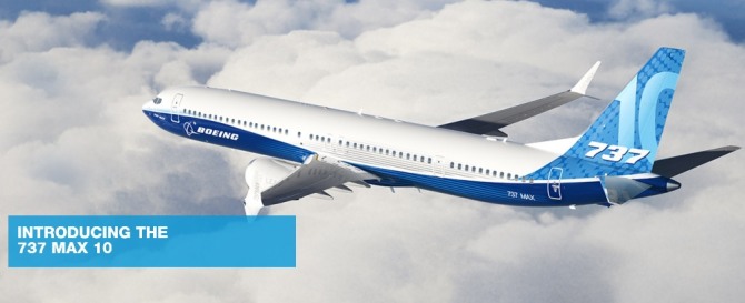보잉은 신형 항공기 ‘737Max10’을 22일(현지 시간) 공개했다. 자료=보잉