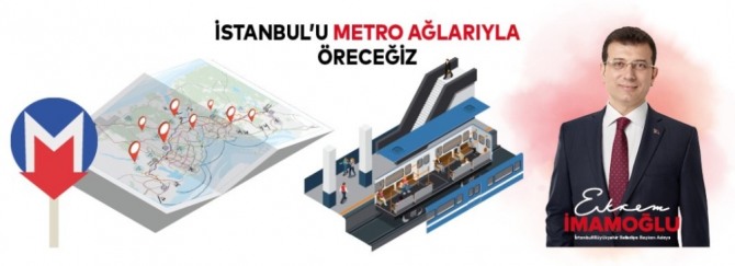 에크렘 이마모글루 이스탄불시장의 지하철 정책 안내. 사진=이스탄불시