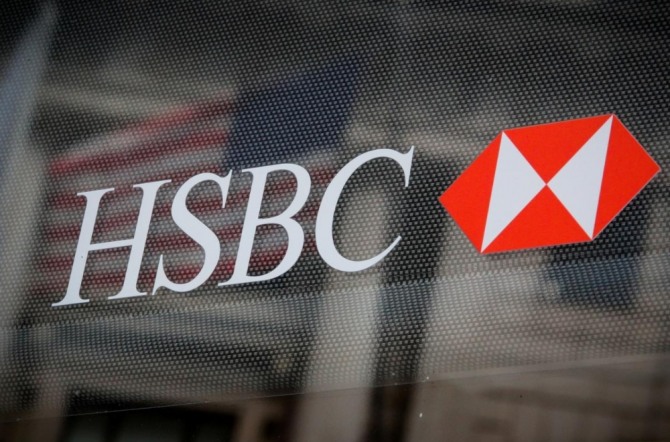 미국 뉴욕의 금융 지구에 있는 HSBC 지점 로고. 자료=로이터