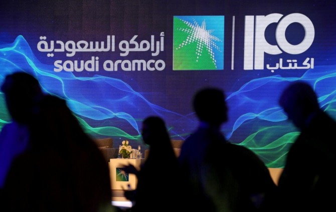 지난 11월초 사우디아라비아 다란의 프라자 컨퍼런스센터에서 열린 아람코 IPO관련 기자회견장 모습. 사진=로이터 