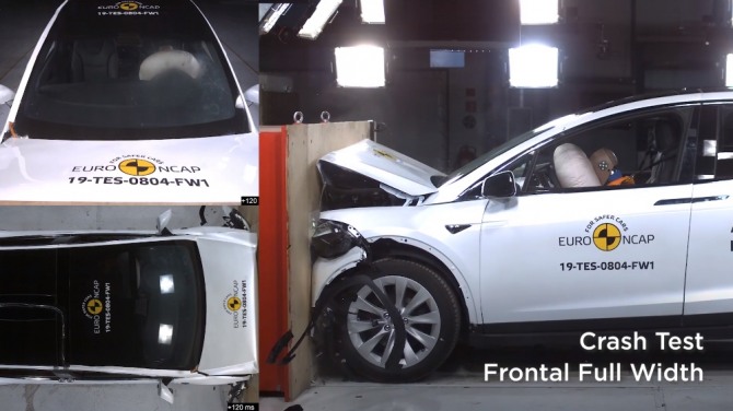 테슬라(Tesla)의 전기 SUV‘모델X(Model X)’가 미국에 이어 유럽의 신차평가프로그램(Euro NCAP)에서도 5성급의 안전등급을 인정받았다. 자료=테슬라
