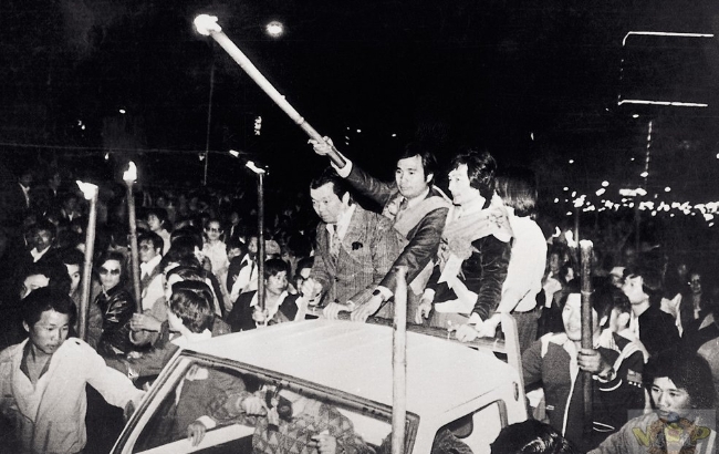 사진은 1979년 계엄령 하에서 발생한 민주화 시위 ‘메이리다오(美麗島)’사건 당시의 모습.