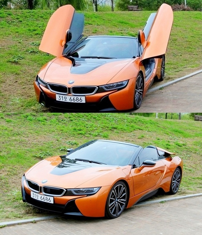 BMW i8 로도스터는 잘 달리기 위해 공기역학을 고려한 디자인을 지니고 있다. 사진=글로벌 이코노믹 정수남 기자