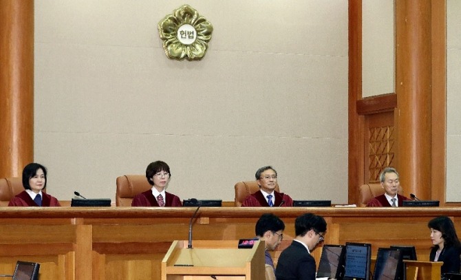 헌법재판소의 공개 변론 모습.  사진=뉴시스