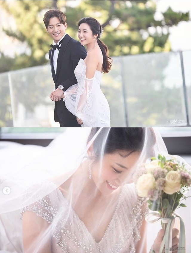 탤런트 이완(35)과 프로골퍼 이보미(31)의 웨딩화보가 23일 공개됐다. 사진=세인트지지오티(위) 제공, 이보미 프로골퍼 인스타그램 캡처 