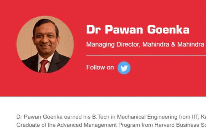[글로벌 CEO]  파완 고엔카 (Goenka) 전격 퇴진, 인도 자동차경영의 귀재 마힌드라(M&M)