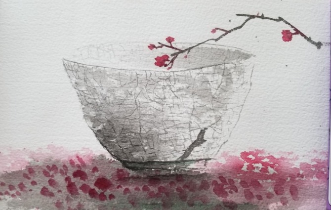 Fragrance of Spring(봄의 향기),33.4X22.2cm, 한지에 수묵담채,2019