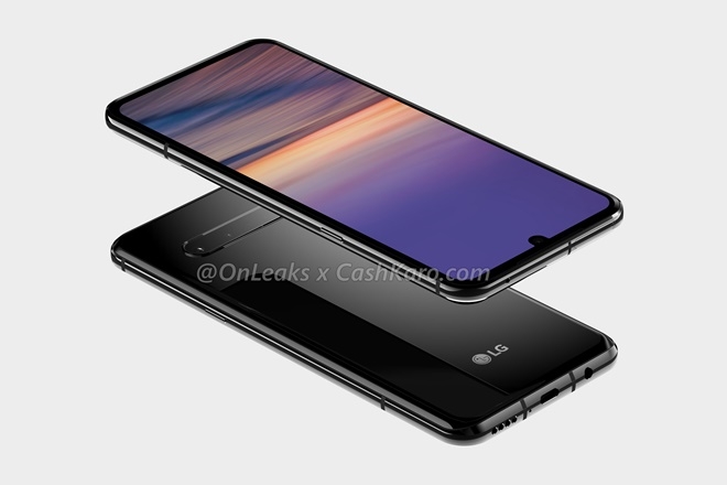 유명 제품정보 유출자 스티브 헴머스토퍼가 공개한 LG G8 씽큐의 렌더링. 지난해 듀얼 카메라와 달리 후면에 쿼드 카메라가 수평으로 배치됐다. 사진=스티브 헴머스토퍼