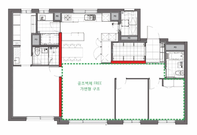 대림산업의 'C2 HOUSE'가 적용된 아파트 평면도. 자료=대림산업