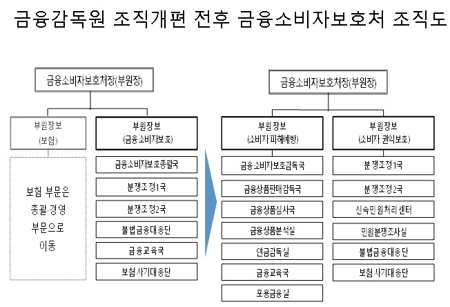 금융감독원이 금융소비자보호처를 확대하면서 소비자보호를 강화하고 있다. 자료=금융감독원