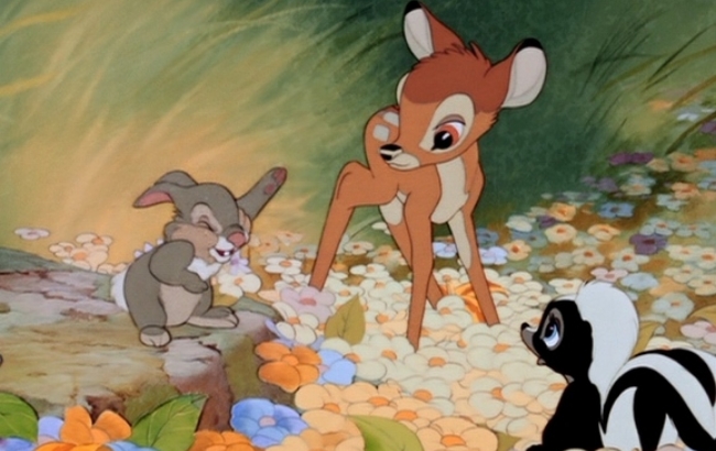 사진은 1942년 디즈니에 의해 제작된 애니메이션 ‘아기사슴 밤비’의 한 장면.