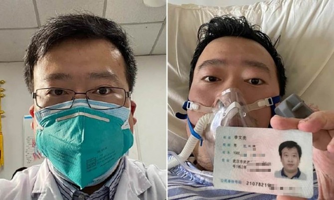 신종 코로나바리어스 감염증 확산 위험에 대해 처음으로 경종을 울린 중국 의사 리원량이 진료 도중 우한폐렴에 걸려 6일 끝내 세상을 떠났다.사진=리원량 웨이보 캡처